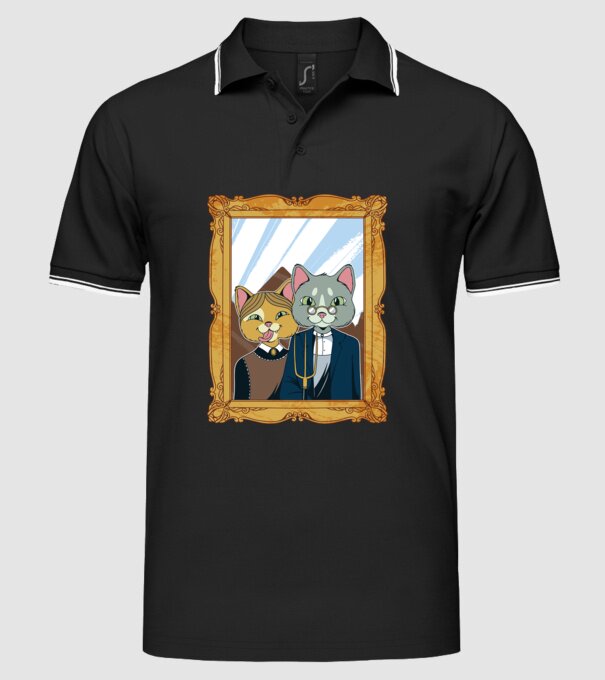 Portret Pisică model negru pe tricou