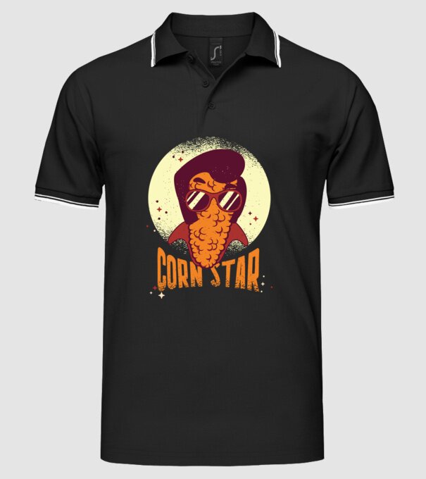 Corn Star - Porumb cu freză Elvis model negru pe tricou