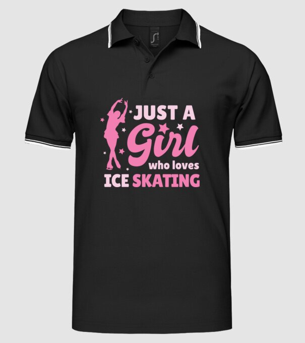 Doar o fată căreia îi place să patineze model negru pe tricou