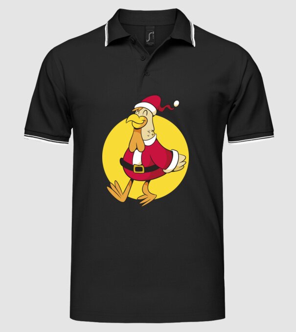 Moș Crăciun Pui model negru pe tricou
