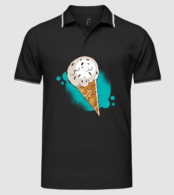 Înghețată cu ciocolată model negru pe tricou
