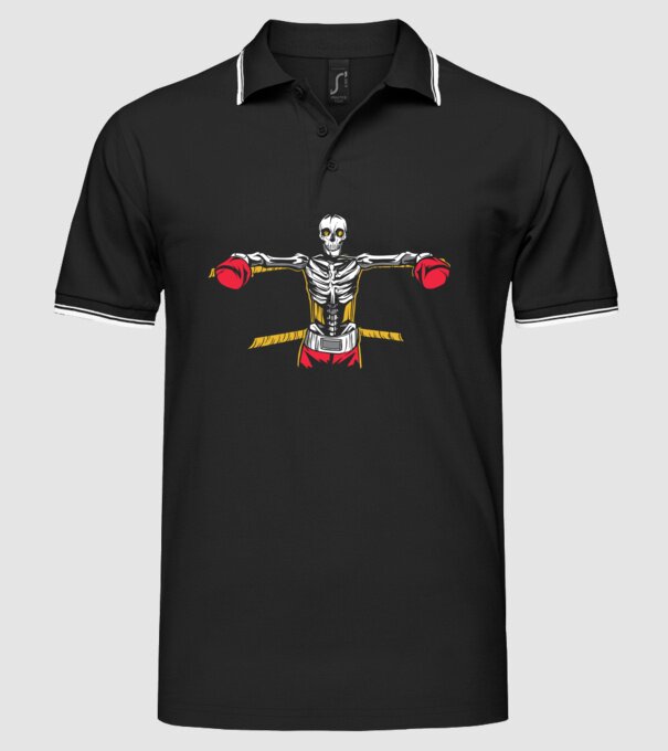 Schelet Boxer model negru pe tricou