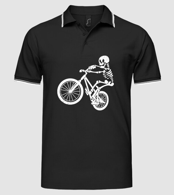 Biciclist schelet model negru pe tricou