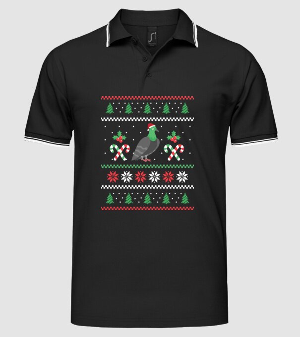 tricou cu Porumbel pulovăr urât model negru pe tricou