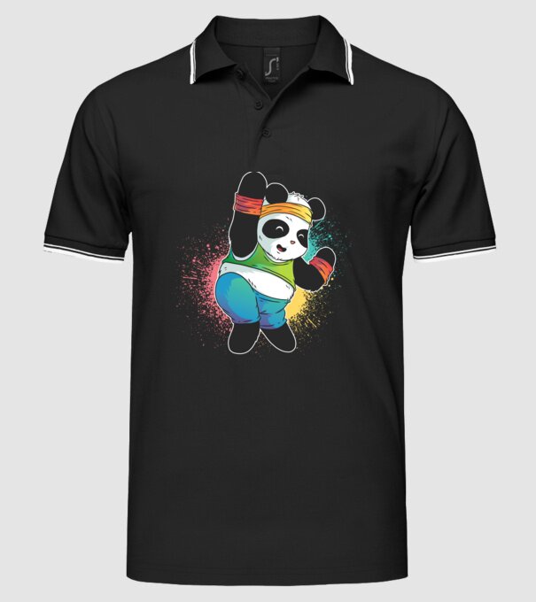 Panda drăguț Zumba model negru pe tricou