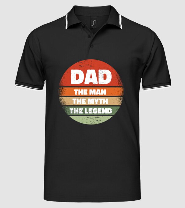 Dad The Man The Myth The Legend model negru pe tricou