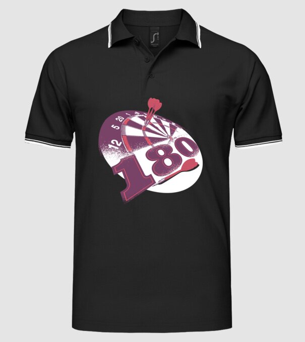 Darts 180 tricou model negru pe tricou