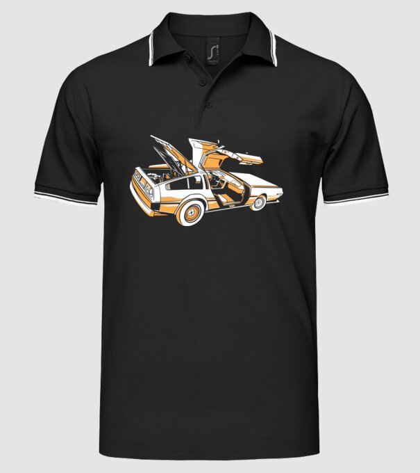 Delorian Înapoi în viitor model negru pe tricou