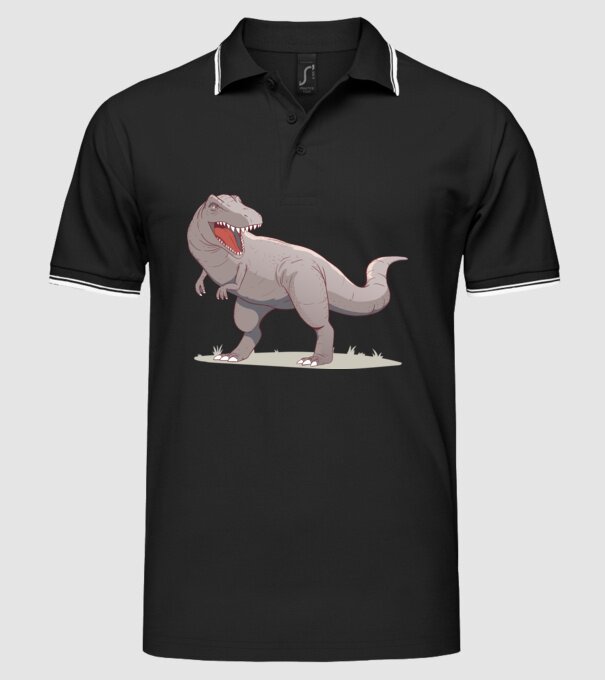 Dinozaur T-rex model negru pe tricou