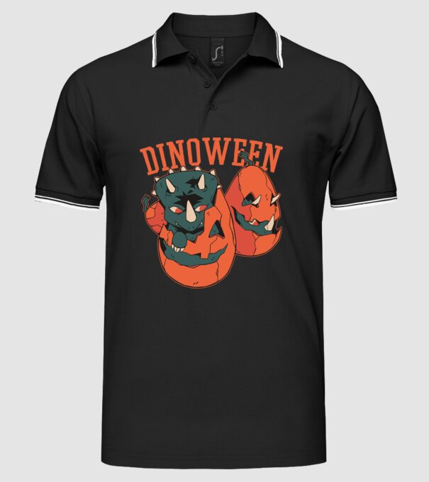 Dinoween model negru pe tricou