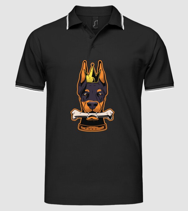 Rege Doberman model negru pe tricou