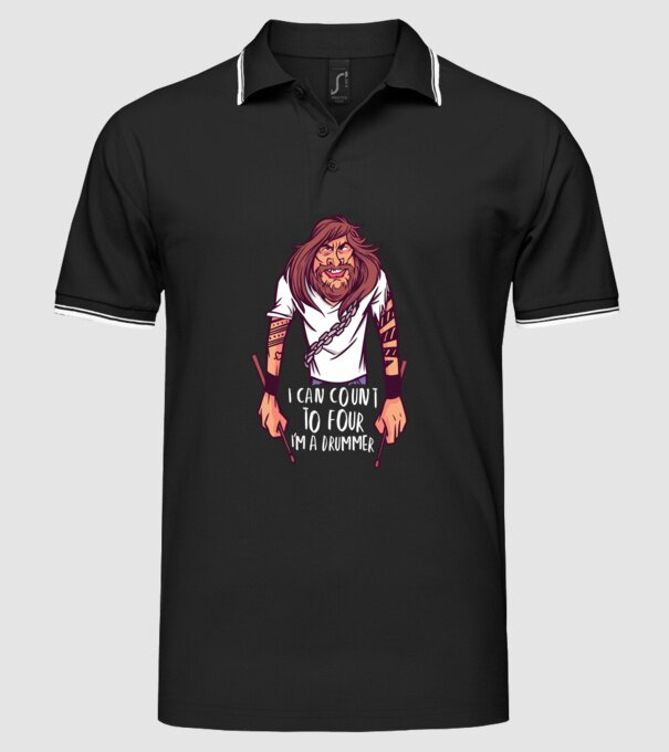 Baterist model negru pe tricou