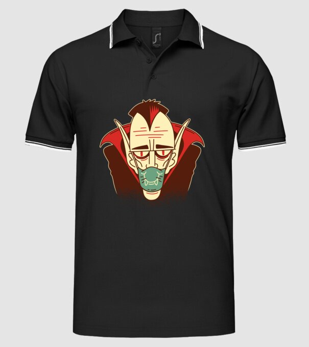 Dracula în mască model negru pe tricou
