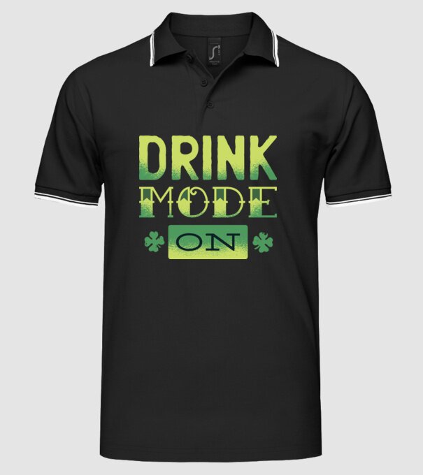 Drink mode on - Mod de băutură activat model negru pe tricou