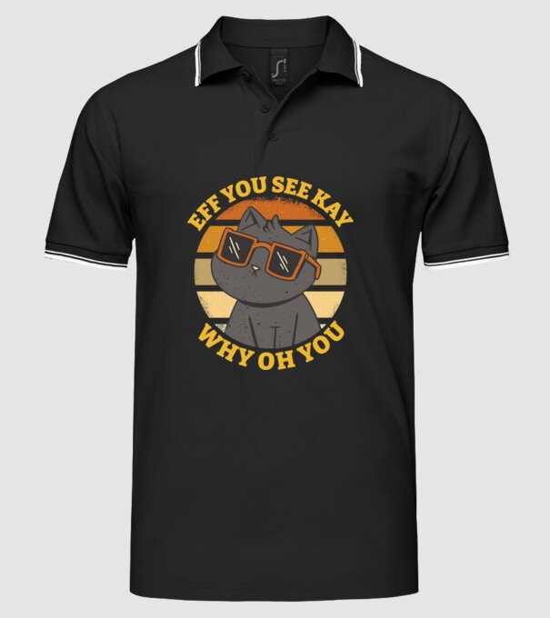Eff You See Kay Why Oh You model negru pe tricou
