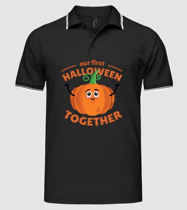 Primul nostru Halloween împreună model negru pe tricou