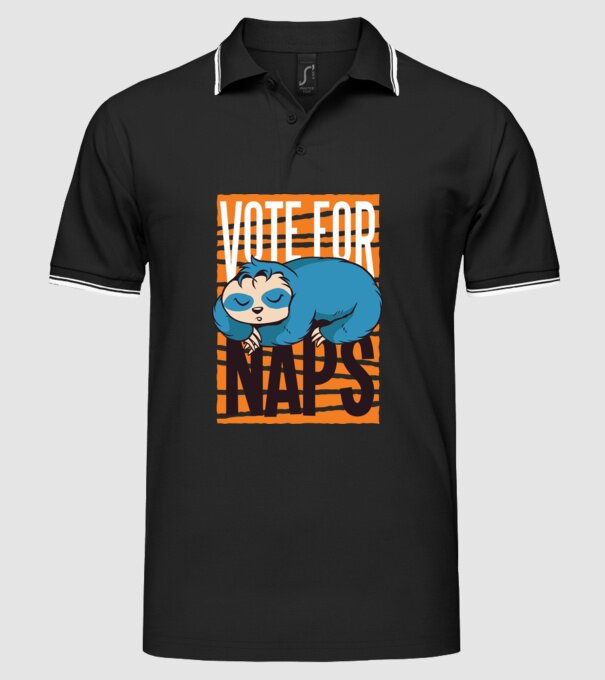 Votez pentru relaxare Leneș model negru pe tricou