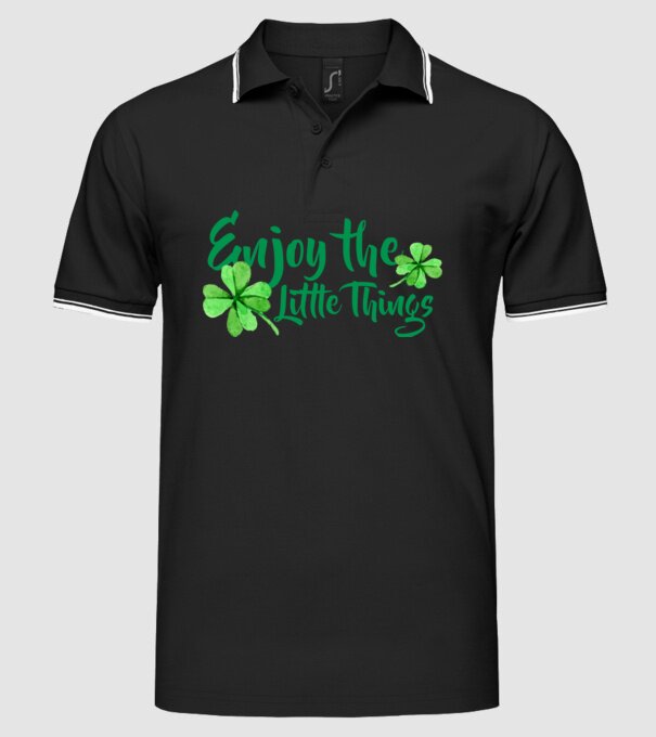 Enjoy the little things model negru pe tricou