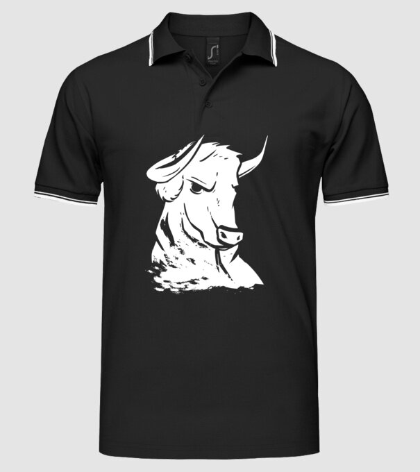 Taur puternic model negru pe tricou
