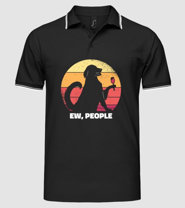 Ew, Oameni - Câine model negru pe tricou
