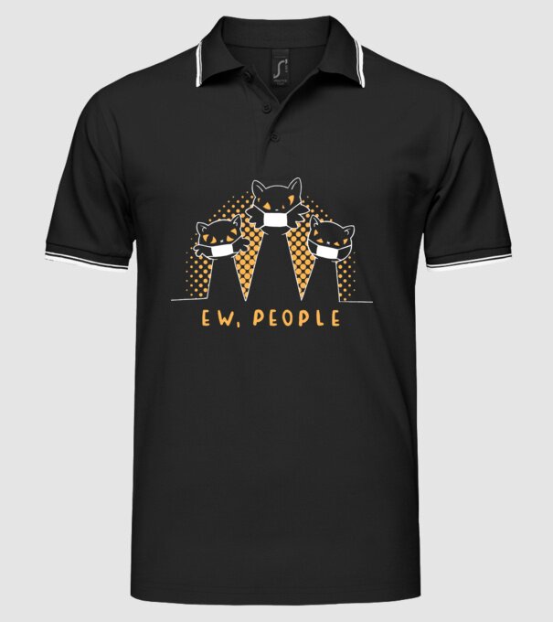 ew, people model negru pe tricou