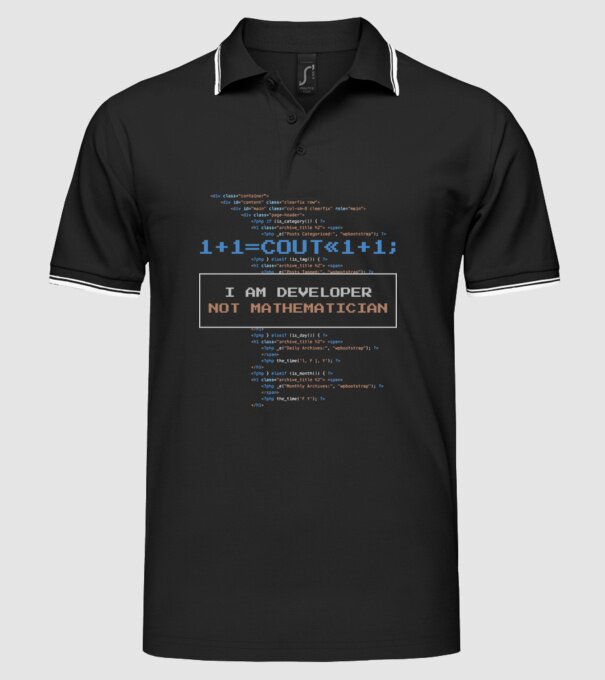 Tricou pentru developeri model negru pe tricou