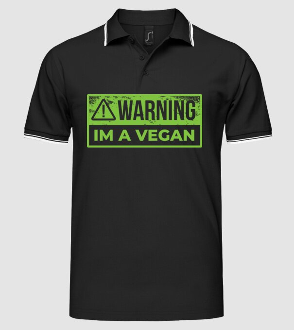 Atenție, sunt vegan model negru pe tricou