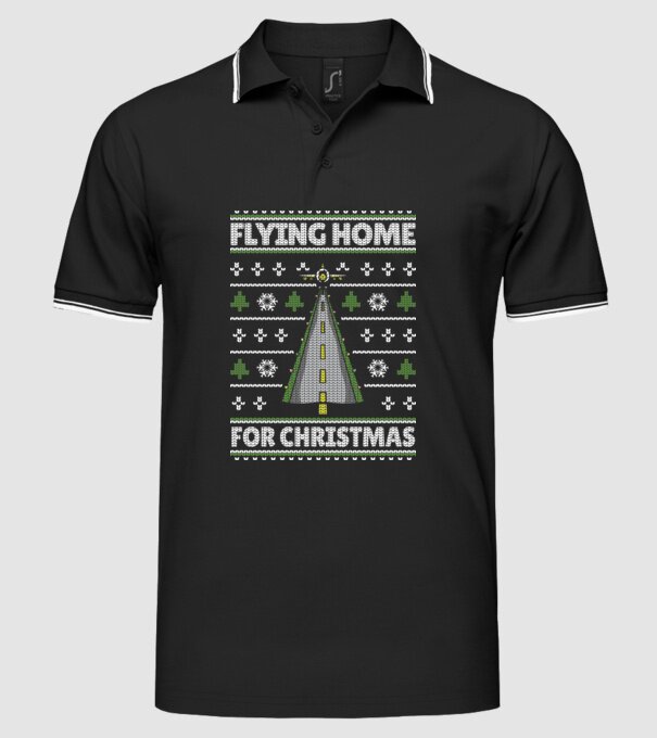Flying Home for Christmas Pulover urât model negru pe tricou