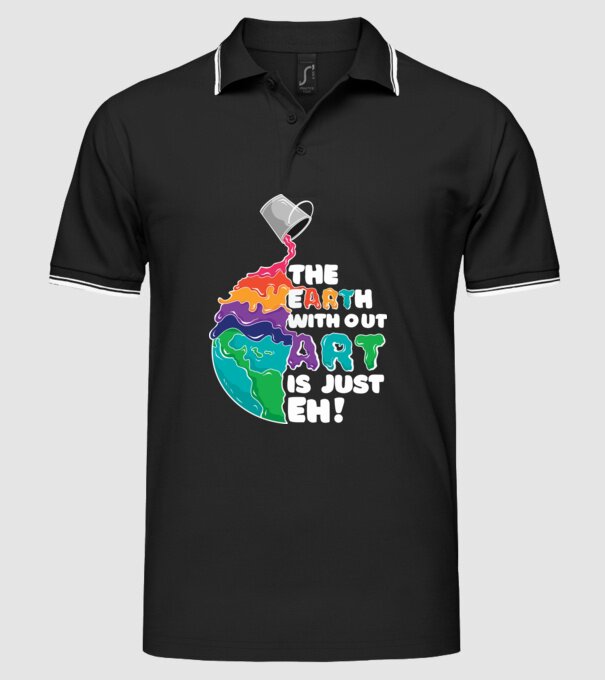 Pământ Artă model negru pe tricou