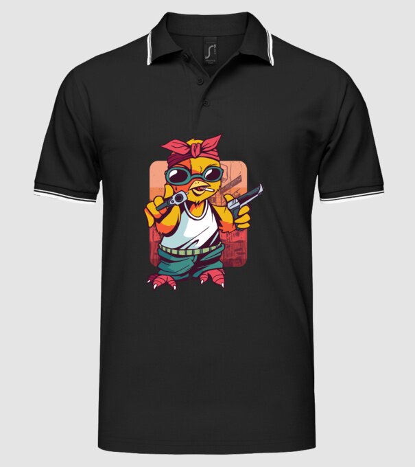 Pui Gangster model negru pe tricou