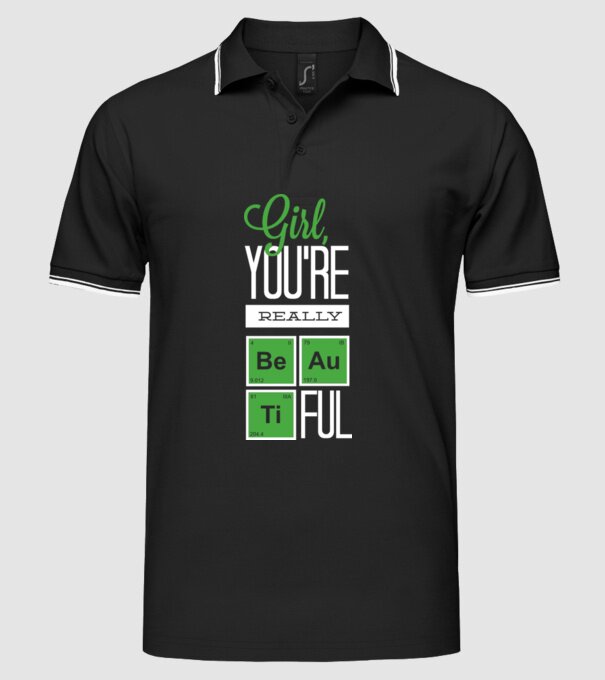 Girl you are really beautiful model negru pe tricou