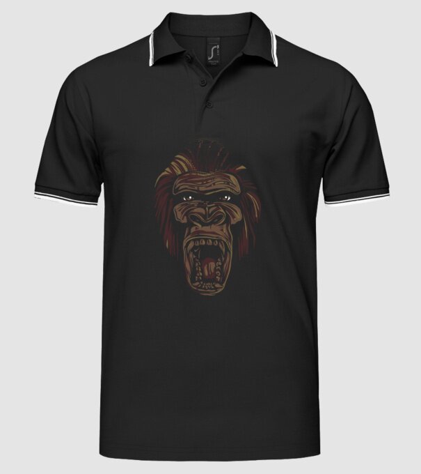 Gorilla Face model negru pe tricou