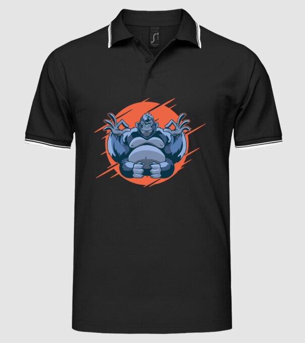 Gorilă Meditație model negru pe tricou
