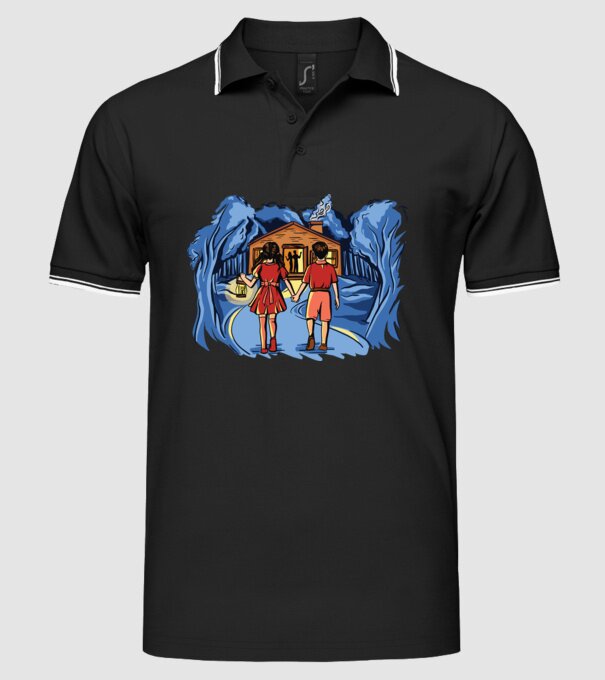 Copii în pădure Poveste model negru pe tricou