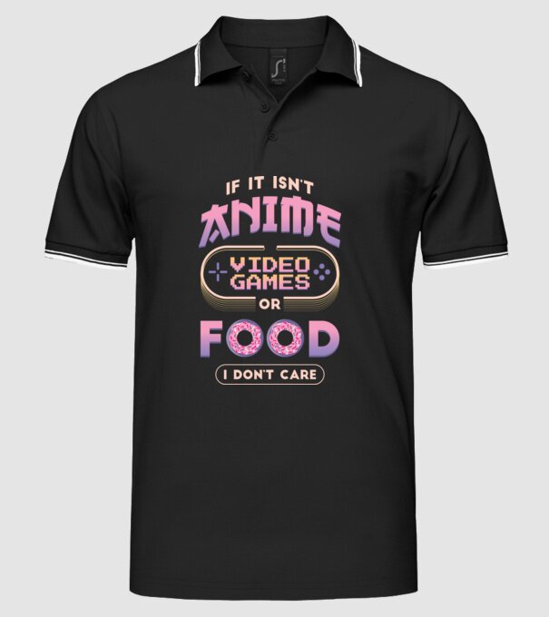 Dacă nu e vorba de anime, joc video sau mâncare, nu-mi pasă model negru pe tricou