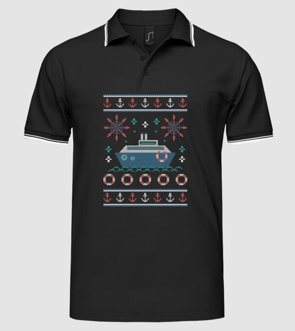 Pulover urât cu vapor model negru pe tricou