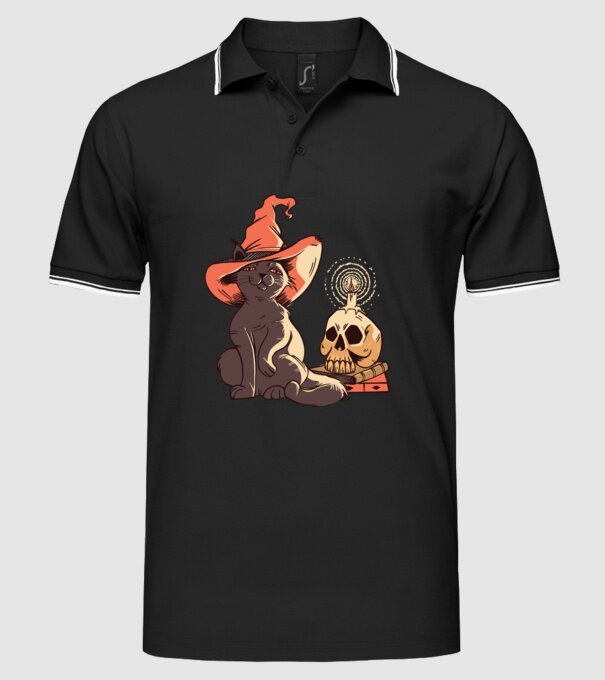 Pisică Halloween model negru pe tricou
