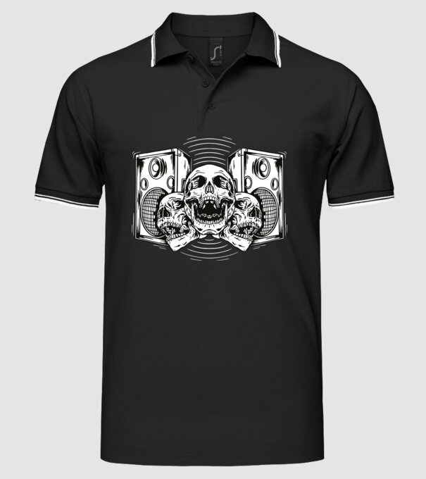 Cranii difuzor model negru pe tricou