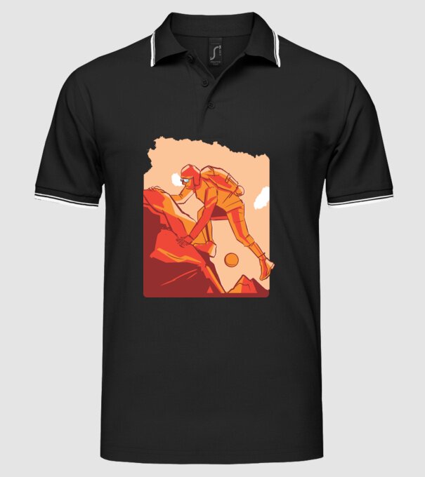 Alpinism model negru pe tricou