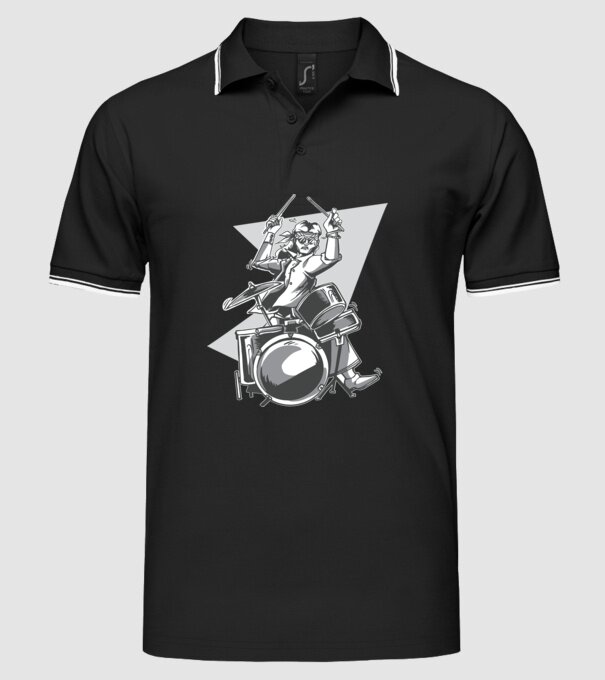 Hippy baterist model negru pe tricou