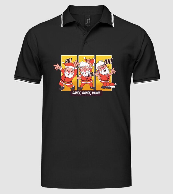 Hohoho dans Moș Crăciun model negru pe tricou