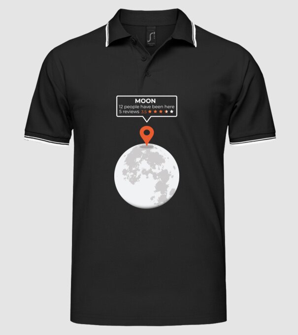 Luna Recenzie model negru pe tricou