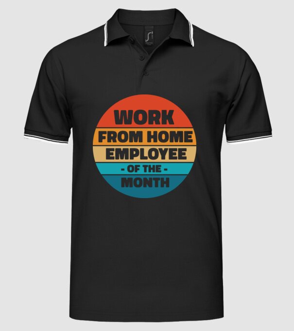 Lucrătorul la domiciliu al lunii model negru pe tricou