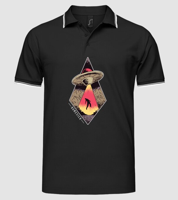 Dor de casă alien model negru pe tricou