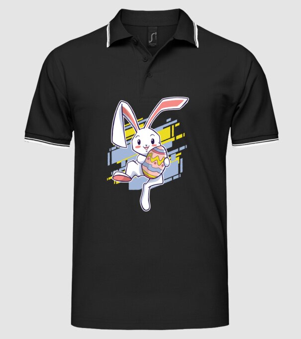 Iepuraș de Paște model negru pe tricou