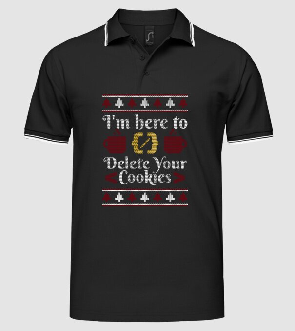 'I''m here to delete your cookies' model negru pe tricou