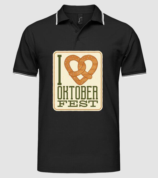 I Love Oktoberfest model negru pe tricou