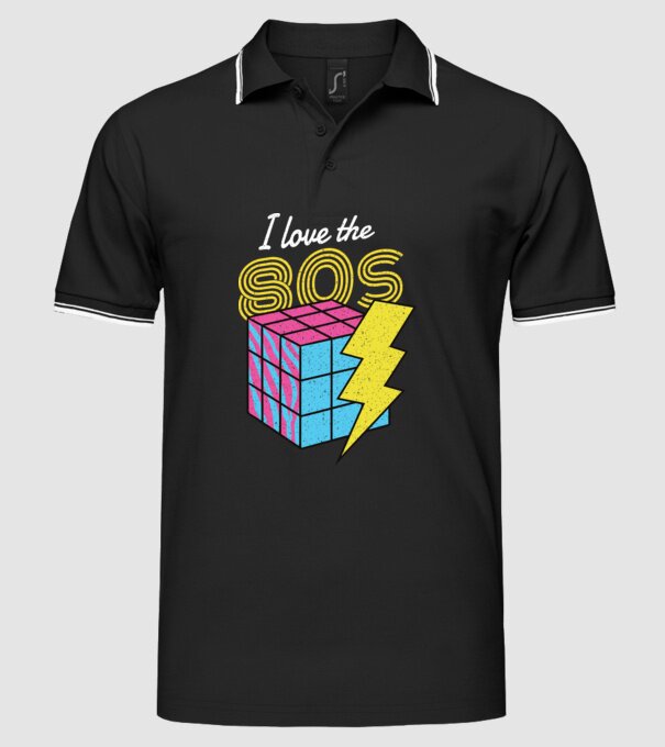 I love the 80s Cub Rubik model negru pe tricou