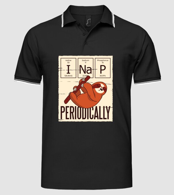 I NaP Periodic tricou leneș model negru pe tricou