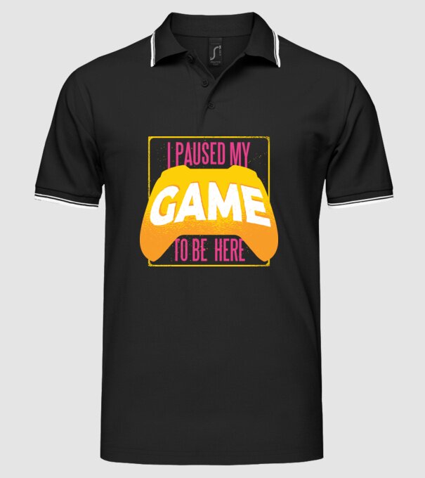 I paused my game to be here tricou amuzant Gamer model negru pe tricou